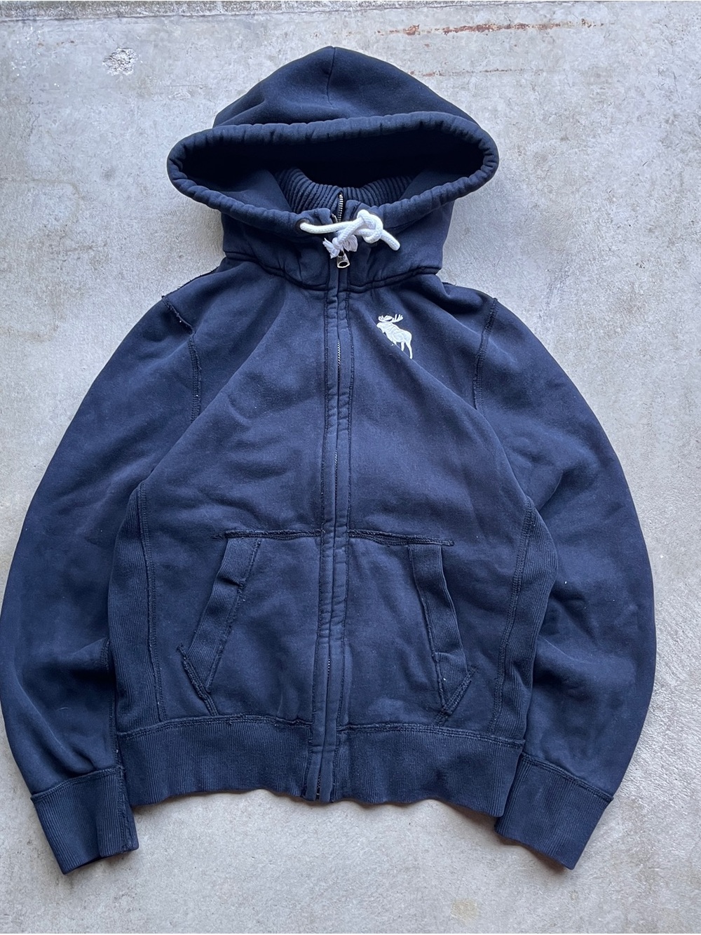 Vintage Y2K Abercrombie & Fitch Black Zip Up Hoodie